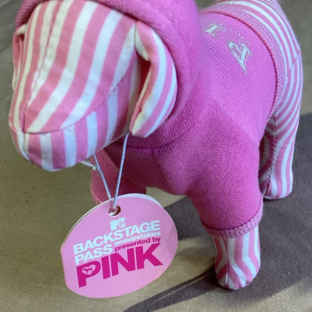 PINK Victoria's Secret x MTV Backstage Pass 2006 Stripe Mini Dog Plush